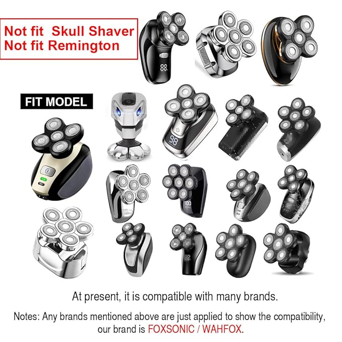 8 Blades Head Shaver Replacement Heads 8 Heads for Head Shaver Many Main Brands Electric Shaver Razor Bald Men Head Shaver Blades