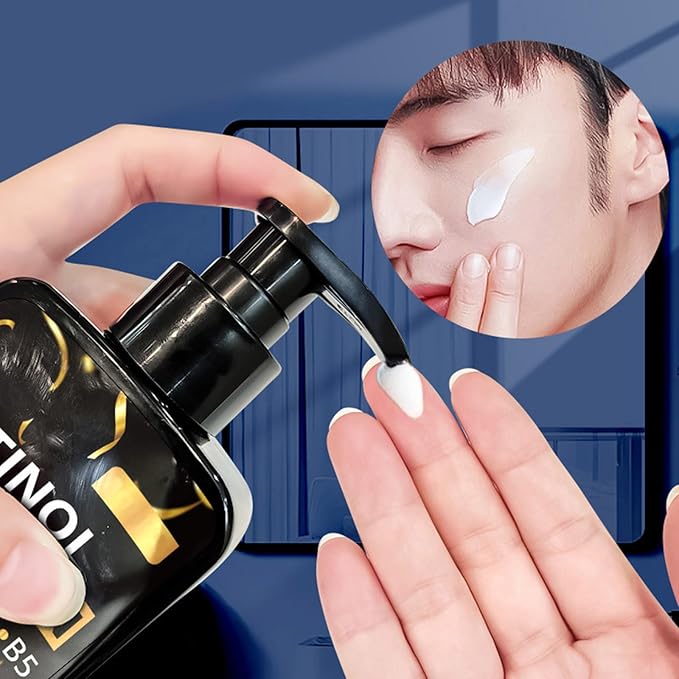 Men's Retinol Face Cream Moisturizer Anti Wrinkle Collagen Cream with Vitamin A, C, B5, Natural Night Cream, Facial Mens Skin Care To Reduce Fine Lines, Lifting and Firming Skin