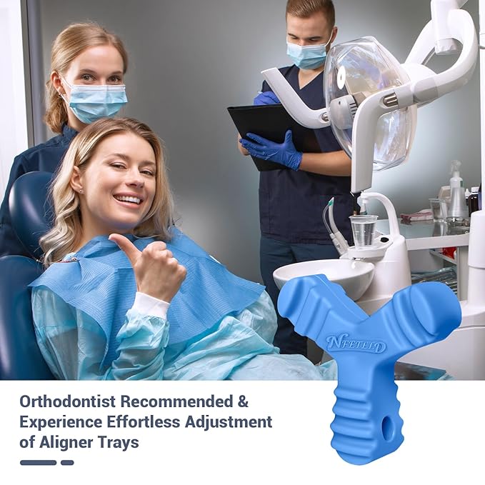 Chewies for Invisalign Aligners, Orthodontic Aligner Chewies Durable Aligner and Retainer Tray Seaters Medical Grade Silicone (Pack of 2) (Blue)