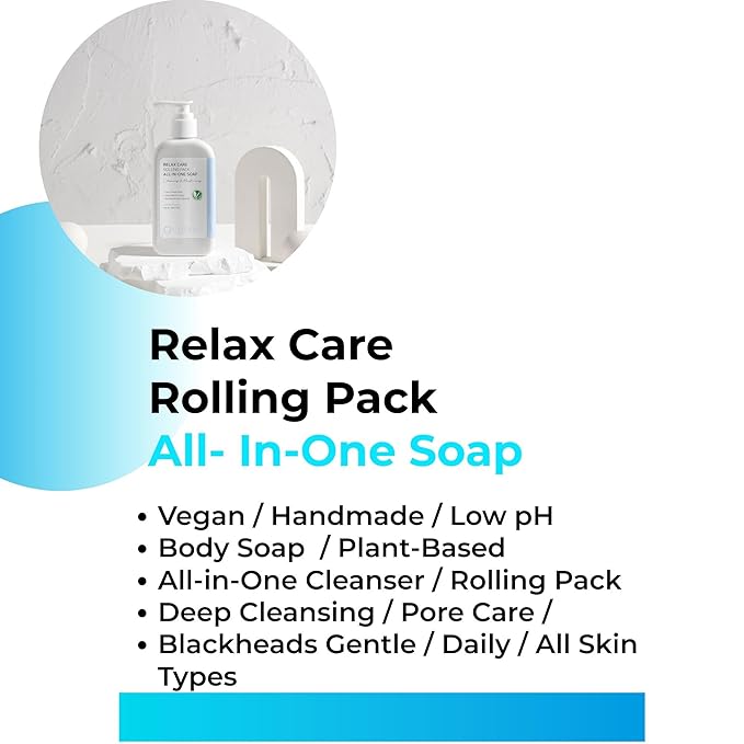 CDH7DAYS Vegan Certified Handmade Low pH Body & Face Soap (pH 5.5–6.6, Made in Korea) K-Beauty All in One Rolling Pack Cream Cleanser, Plant Based, Deep Cleansing & Pore Care, Gentle Daily Cleanser