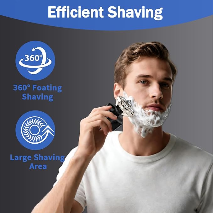 2 Pcs Head Replacement Blades PRO 4 with Cleaning Brush Universal 4 Blades Shaver Replacement Headsfor Electric Razor Shaver Head, Bald Men Freedom Grooming Head and Face