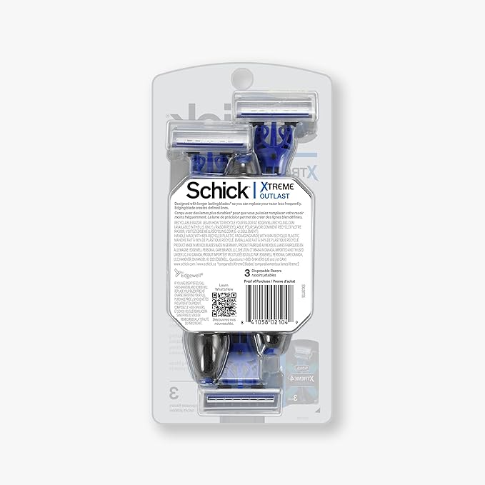 Schick Xtreme 4 Outlast Razor â€” Schick Xtreme4 Disposable Razors Men, 3 Count (Pack of 2)