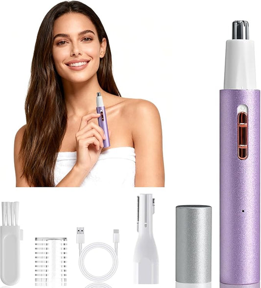 Yunmiss 2026 Rechargeable Nose and Ear Hair Trimmer for Women Men – Painless Facial and Eyebrow Hair Remover, Dual-Edge Blades, IPX7 Waterproof, Compact and Portable Electric Clipper