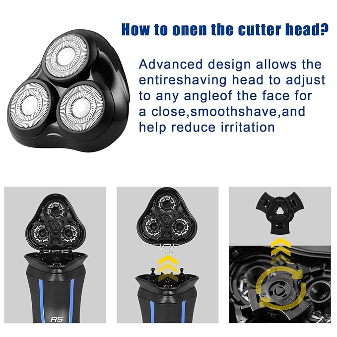 Rotary Replacement Shaver Head,Compatible with Remington Shaver Series,forR3,R4,R5,R6,R7,R8,SP-3141 and SP-5161 Foils (Black-2 PC)