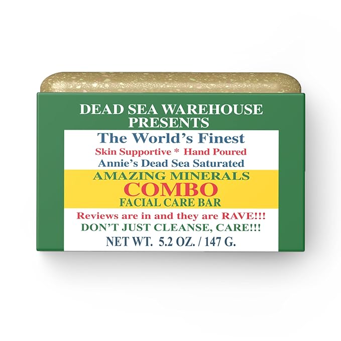 Dead Sea Warehouse - Dead Sea COMBO Facial Care Bar - Face Soap for Women and Men - Clarifying Dead Sea Mud & Salt Soap for Combination Skin, Handmade & Unscented, 5.2 oz