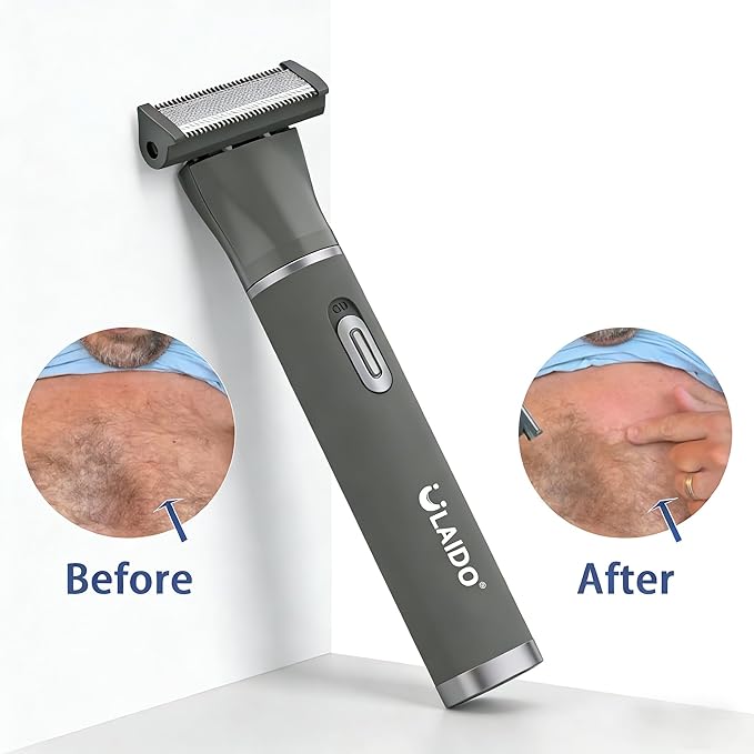 Beard Trimmer for Men, 4 in 1 Electric Razor for Ear, Nose, Eeybrow, Body, Face and Mustache Mens Grooming Kit Pubic Hair Trimmer with 4 Heads for Smooth Shaving
