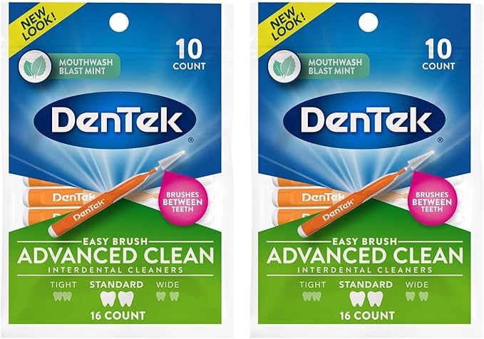 DenTek Easy Brush, Orange and White, Corded Electric, Toothbrush, 10 Count (Pack of 2)