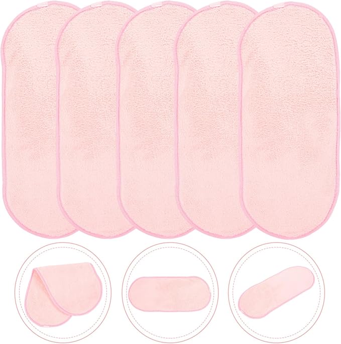 Skin-Friendly Facial Cleansing Towels 5pcs Reusable Makeup Removal Cloths for Men Women