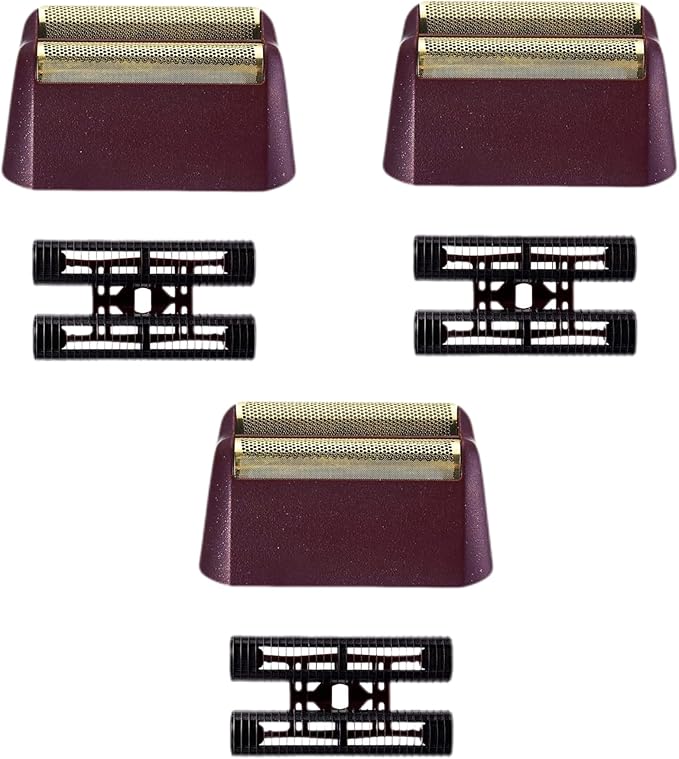 Replacement Foil Professional 5 Star Series Finale Shaver Shaper Super Close and Cutter Bar Assembly Compatible with Wahl Shaver Foil Model 7043-100,7031-100 Replacement Heads(3 Pack Red)