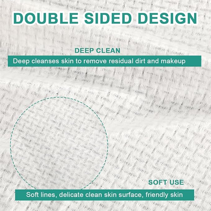 Disposable Face Towels XL Ultra Soft & Thick Clean Towelettes Biodegradable Makeup Remover Dry Wipes 50 Count Facial Tissue Wipe Wash Cloths for Sensitive Skin