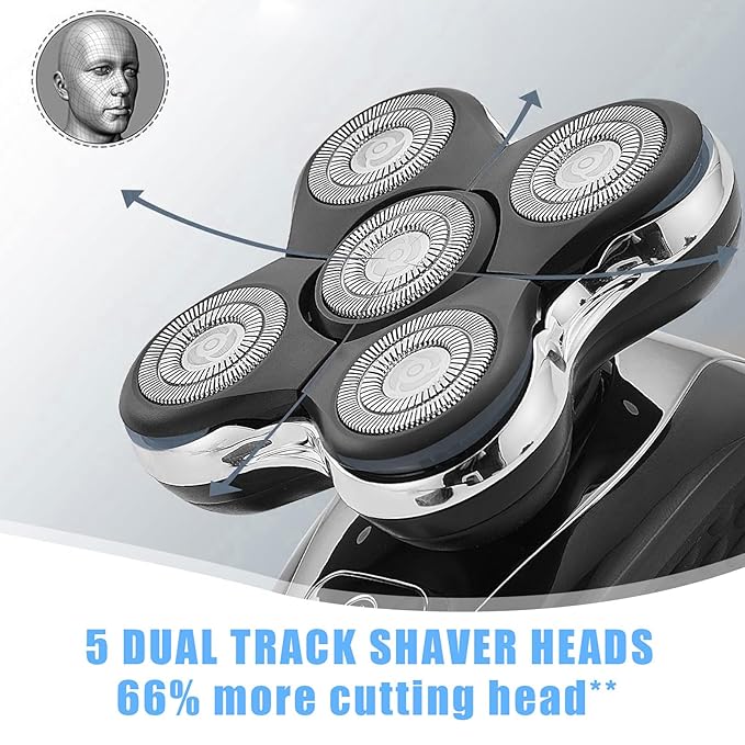1Pack Shaver Replacement Head Compatible with Remington Balder Pro Head Shaver ModelSPR-XR7000,with 2 Sweeping Brush