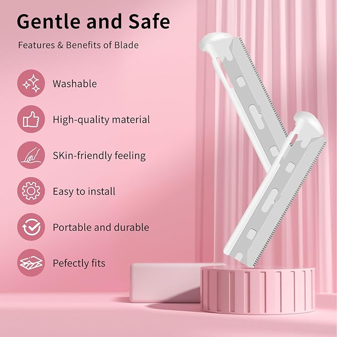 Replacement Blades Compatible with Tweezerman Facial Razor, 20 Count (Pack of 1)