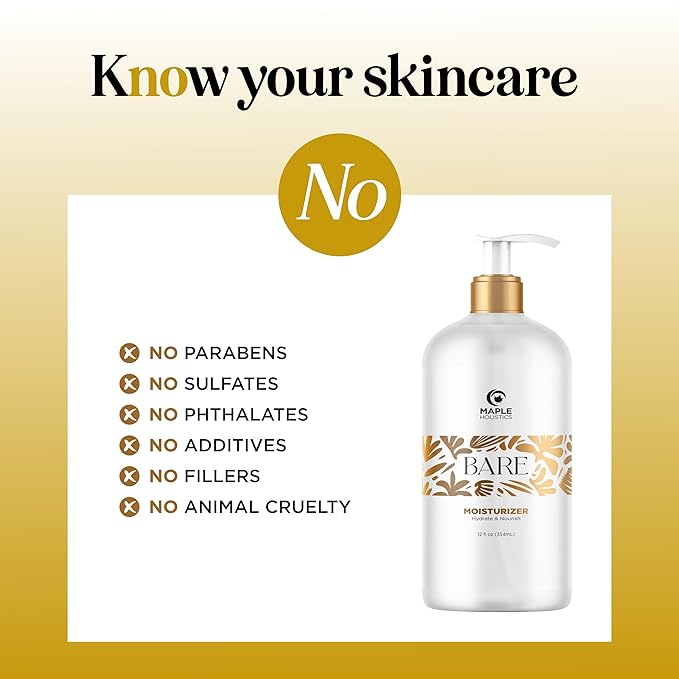 Bare After Shave Lotion for Women - Deep Hydration Wet Skin Moisturizer in Shower Lotion for Silky Smooth Skin with Shea Butter Jojoba Oil & Aloe Vera - In Shower Body Lotion Aftershave for Women