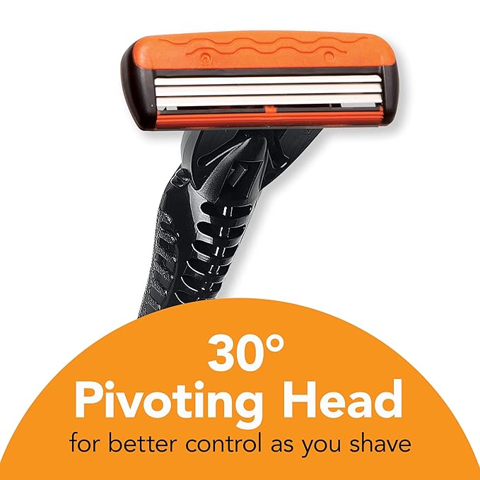 BIC Comfort 3 Men's Refillable Razor Heads with 3 Long Lasting Blades and Enhanced Lubricating Strips, 14 Razor Refill Cartridges