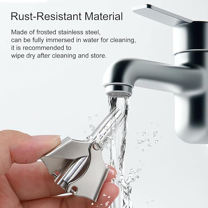 Manual Nose Hair Trimmer for Men & Women, Stainless Steel, Waterproof, No Battery Needed with Cleaning Brush Trimmer for Ear,Moustache and Whiskers Hair, Metal