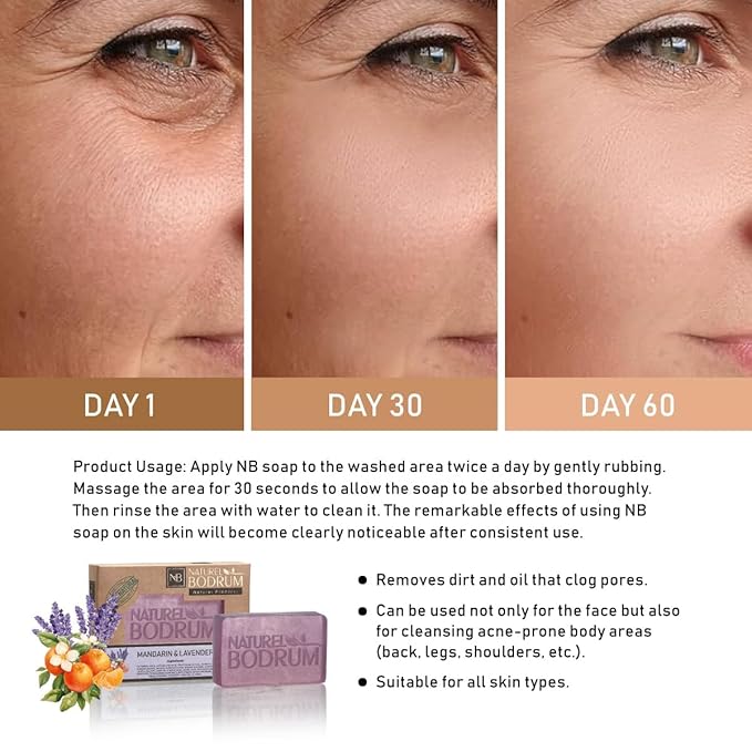 Mandarin and Lavender Organic Soap Bar for Women and Men - Glycerin Soap Bar, Calming Hyperpigmentation & Pore-Tightening Bar Soap - Natural & Vegan Spa Gift, for All Skin Types
