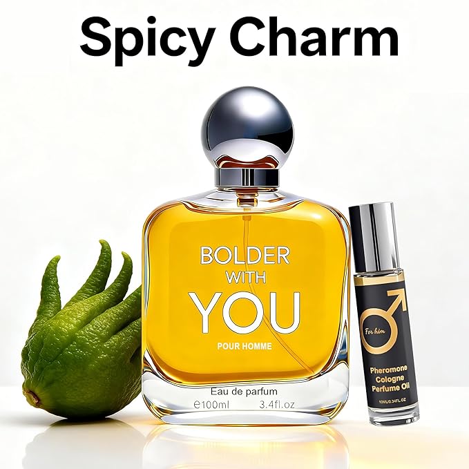 Men’s Eau de Parfum for Men, Sweet Woody Cologne with Chestnut, Candied Apple & Vanilla Notes, Long Lasting Modern Masculine Fragrance, Natural Spray, Pheromone Parfum
