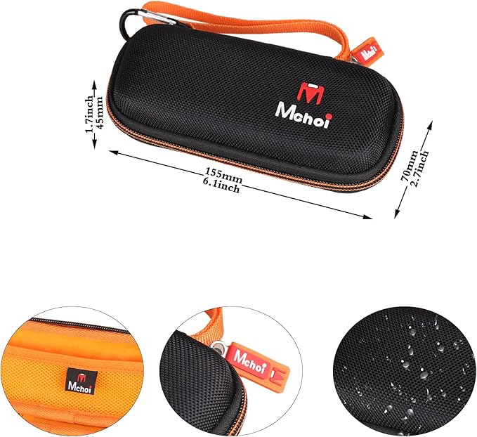 Mchoi Hard Carrying Case Fits for Gillette Fusion5 Men’s Razor & Proglide Shield Men's Razor, Case Only (Black, Orange)