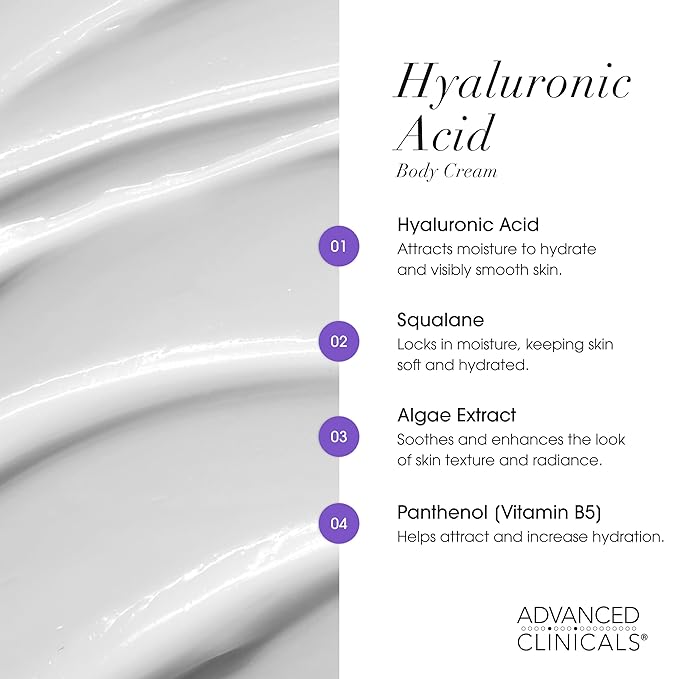 Advanced Clinicals Collagen Peptides Body Lotion + Hyaluronic Acid Moisturizer 2PC Skincare Set For Women & Men | Dry Skin Moisturizing Body Cream Helps Diminish Appearance Of Crepey Skin, 2PC Bundle