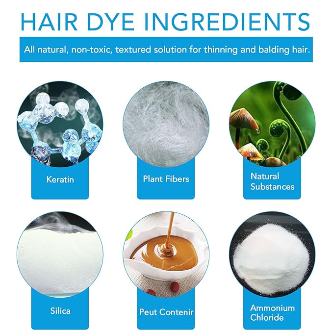 Hair Building Fibers with Spray, Hair Thickening Fibers for Thinning Hair & Bald Spots Thicker Fuller Hair in 15 Seconds Suitbable for Man and Woman 0.97Oz(Dark Brown)