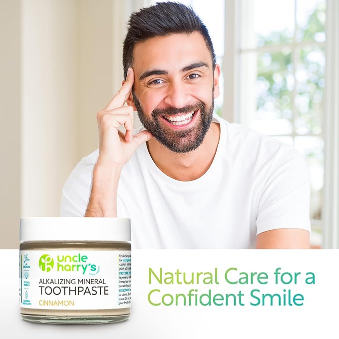 Uncle Harry's Pack of 2 Cinnamon Remineralizing Toothpaste | Natural Whitening Tooth Paste Freshens Breath & Promotes Enamel | Vegan Fluoride Free Toothpaste (2 Pack of 3oz Jars)
