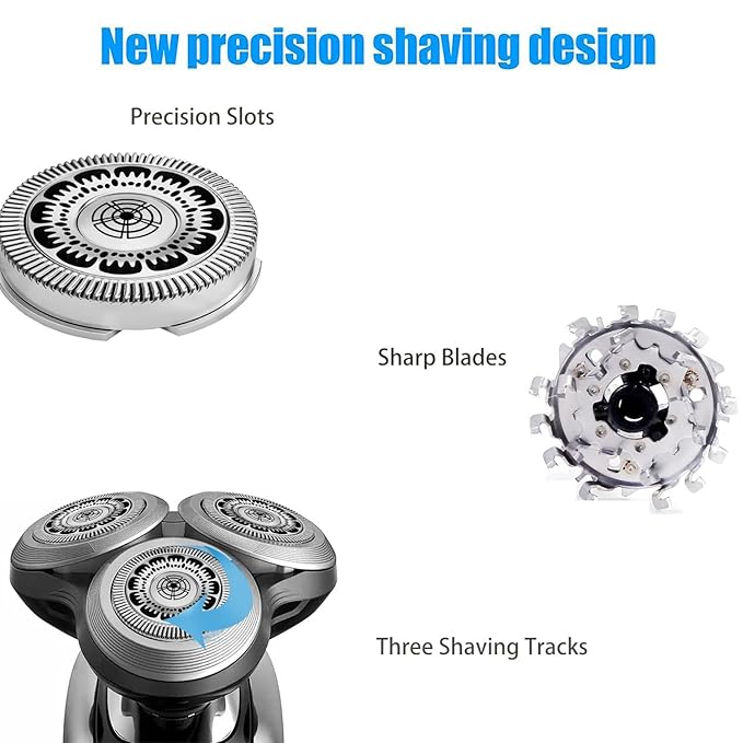SH60 Replacement Heads Compatible with Philips Norelco 6000 Replacement Electric Shaving Head Razor Blades Series 6000 S6810, S6820, S6850, S6880/81,for Norelco 6000,Sh60 Replacement Heads