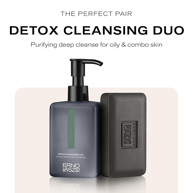 Erno Laszlo Sea Mud Deep Cleansing Face Wash Bar, Detox Charcoal Soap Bar with Dead Sea Mud, Removes Excess Oil, Unclogs Pores, Gently Exfoliates & Purifies Skin, For Oily, Blemish-Prone Skin, 1.7 oz