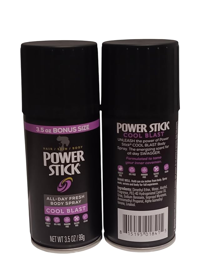 POWER STICK ALL-DAY FRESH BODY SPRAY COOL BLAST 3.5oz(pack of 2)
