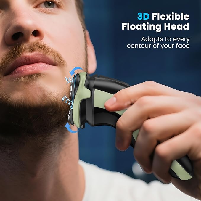 SweetLF Electric Razor for Men with Pop-Up Trimmer, IPX7 Waterproof Electric Shaver, Rechargeable Cordless Shavers for Men, Type-C, 120Mins Runtime, Plug & Play