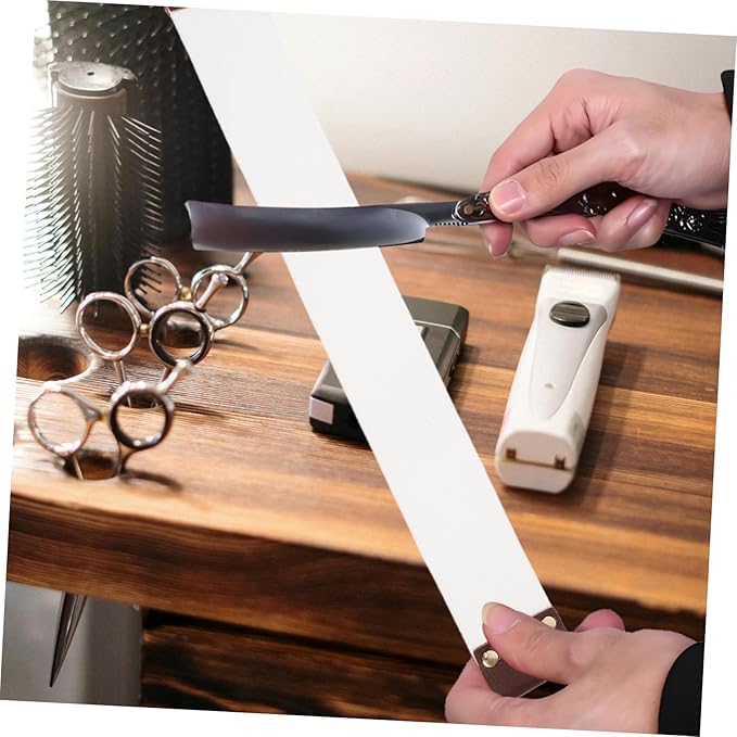 PartyKindom Portable Canvas Sharpening Strap for Razor Scissors Durable Barber Strop for Straight Razors Knives and Fine Edges Father Day Gift