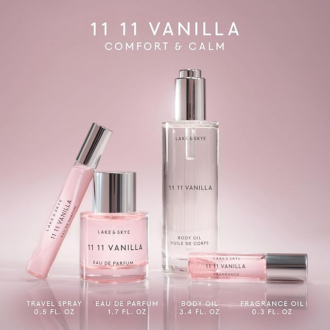 Lake & Skye 11 11 Vanilla Eau de Parfum Sample 2mL - Vanilla, Cashmere, Dreamy, Crème, Skin Musk, Clean, Vegan, Paraben-Free, Cruelty-Free