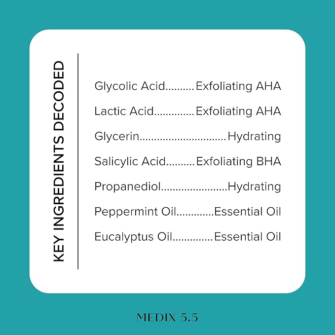 MEDIX Glycolic Acid + Lactic Acid Exfoliating Body Wash Gel | KP Bump Eraser | AHA Exfoliant Skin Care Body Cleanser | Keratosis Pilaris & Acne | Foaming Face Wash, 3 Fl Oz Travel Size, 3-Pack