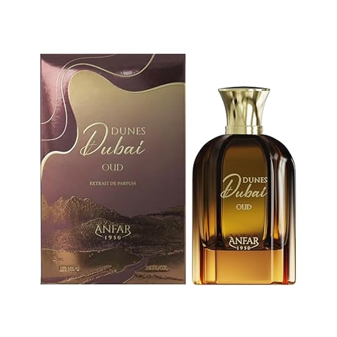 Anfar Dunes Dubai - Oud - Perfume for Women and Men - Spicy Floral Woody Scent - Opens with Notes of Saffron, Pink Pepper, and Lemon Mint - 3.4 oz