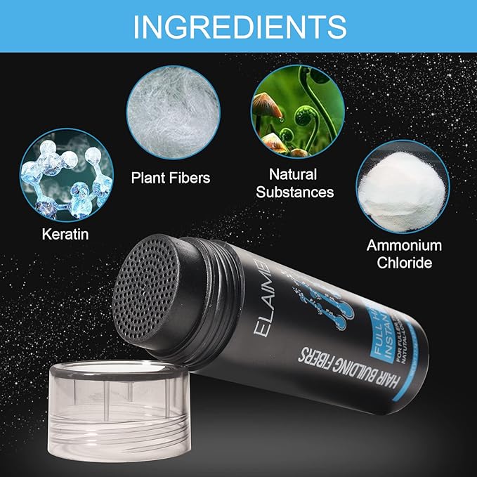 Using our hair fibers to make hair thicker, Natural Formula Hair Fiber, Conceals Hair Loss & Look Younger, Your Secret to Confidence! Designed for Men & Women (Medium brown)