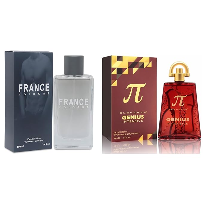 META-BOSEM Men's Perfume Gift Set, EDP, 2 Pack (3.4 oz / 100 mL each), France, Genius Intensive, Barbershop & City & Aromatic Classic, for smart casual & office days, Long-Lasting, Gift Ready