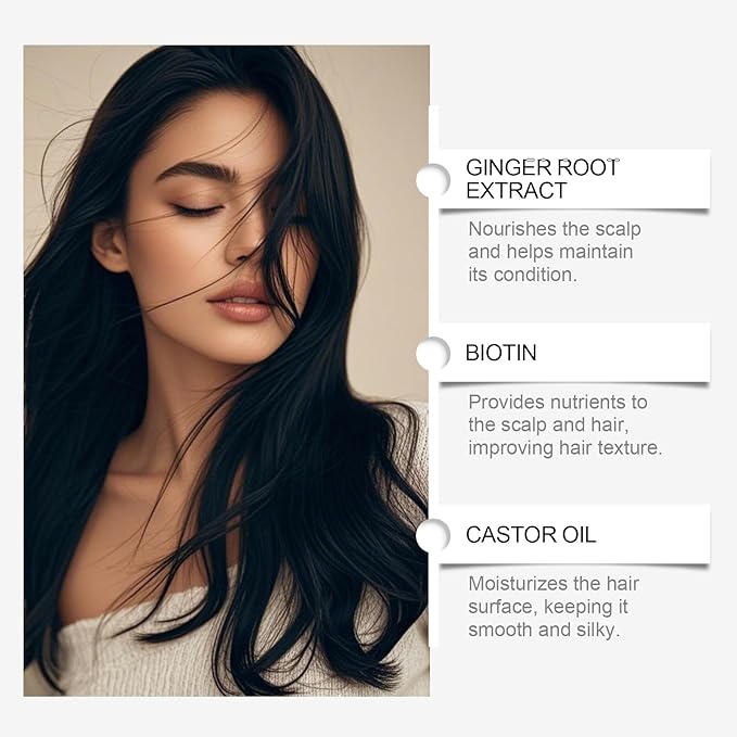 Hair Growth Serum with Biotin, Caffeine and Ginger, Thickening Spray for Women and Men, Natural Anti-Thinning Formula for All Hair Types, 100ml