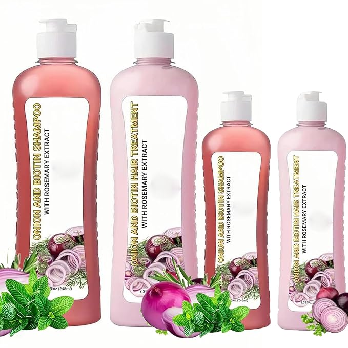 Onion Biotin and Rosemary Shampoo, Soft Hair & Shine for Hair Growth, Hair Loss and Thinning Hair (2 Set)