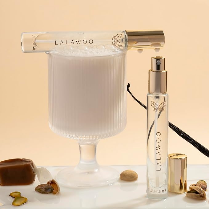 DefineMe Natural Perfume Mist, Lalawoo, 0.3 FL OZ, Travel Size, Purse Spray, Warm Vanilla Fragrance