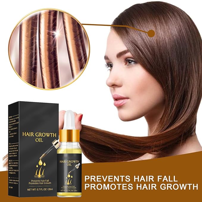 20ml Hair Growth Oil for Thinning Hair – Stimulates Hair Regrowth, Reduces Hair Fall & Boosts Volume with Rosemary & Ginger Extract