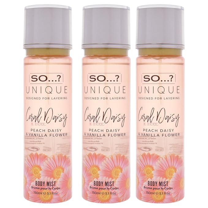 Unique Body Mist - Coral Daisy by So…? for Women - 5.1 oz Body Mist - Pack of 3