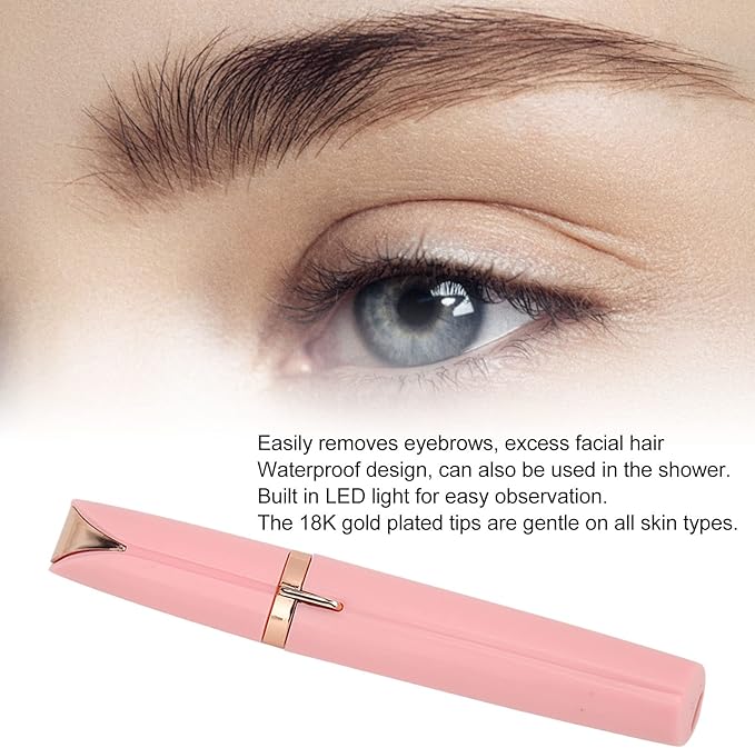 Womens Electric Eyebrow Hair Trimmer, Painless and Portable Suitable for Upper and Lower Lip Chin Neck Cheeks Eyebrows Nose Body, Multifunction Hair Trimmer Remover Waterproof