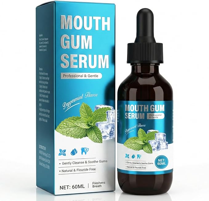 Gum Restore Drops, Advanced Oral Hygiene Liquid for Teeth & Gum Support, Natural Mint Breath Freshener, Alcohol-Free Mouth Drops for Daily Oral Care, Soothing Formula, 2 Fl Oz