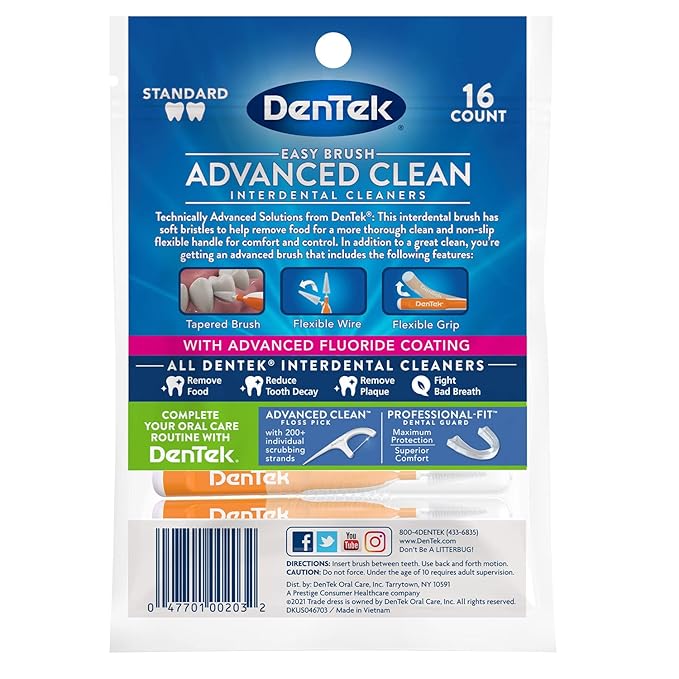 DenTek Easy Brush Interdental Cleaners, Mint, 16 Count