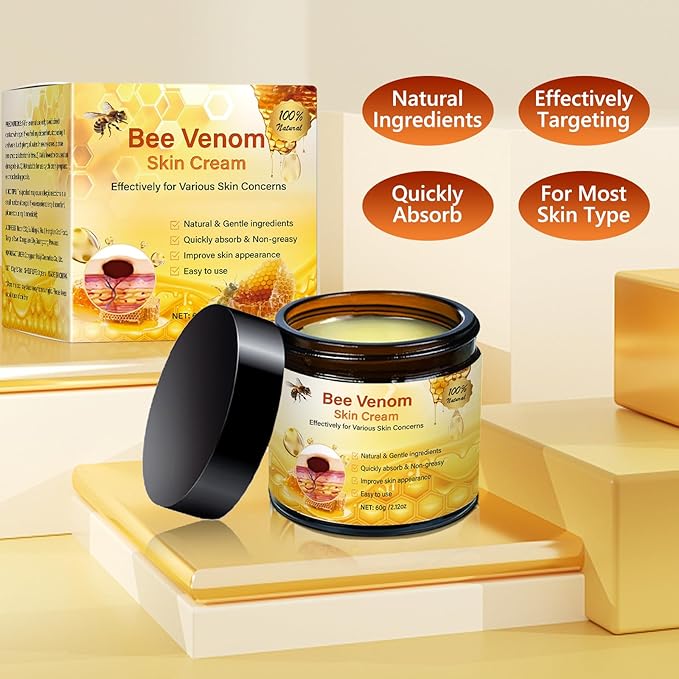 Bee Venom Comprehensive Cream - 2025 Bee Venom Skin Treatment Cream for Face and Body, Professional Natural Skin Restoration All In One Moisturizer For Women Men