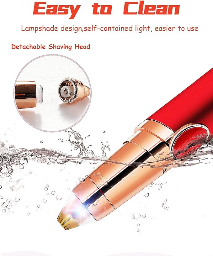 Electric Eyebrow Razor, Rechargeable Eyebrow Hair Remover Trimmer for Women Men, Instant and Painless Hair Removal for Face Lips Nose Facial Hair