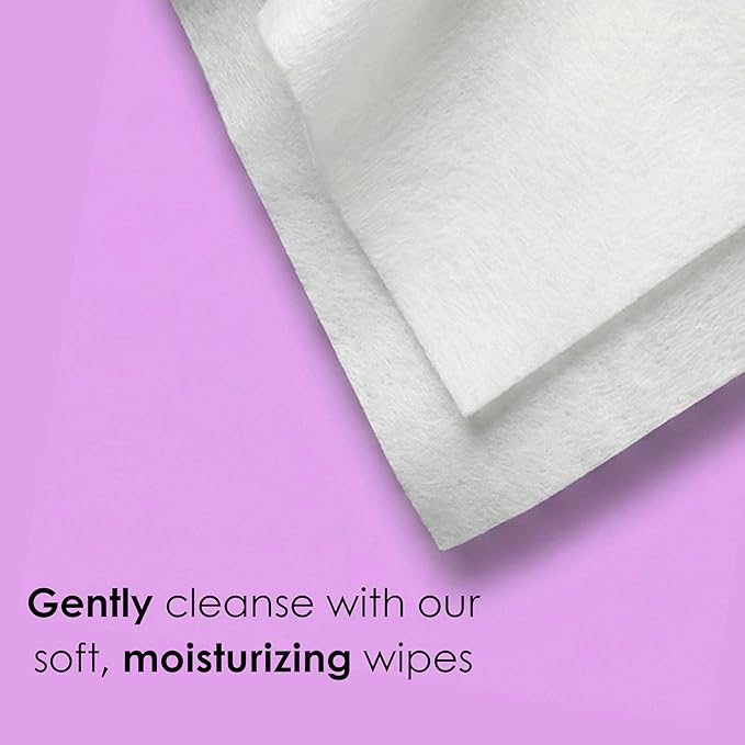 Global Beauty Care Calming Makeup Remover Wipes - Gentle Daily Facial Cleansing Wipes for Sensitive Skin, Lavender, Melatonin, & Aloe for a Relaxed & Restored Skin, Travel-Friendly, 60 Count (1-Pack)
