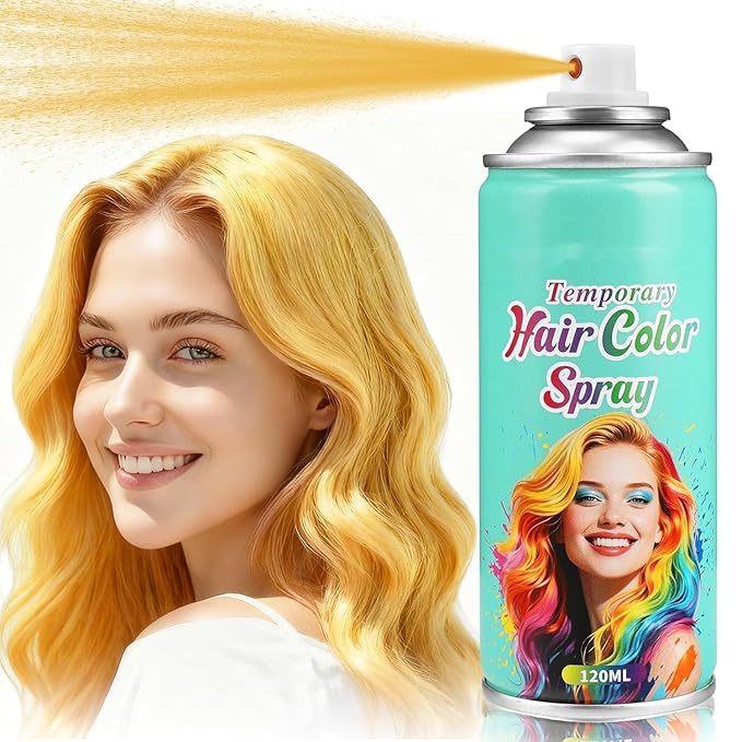 Temporary Hair Color Spray【Instant Color】【Skin Friendly】【Easy To Clean】【Large Capacity】Washable Hair Color Spray For Women/Men 4.06 oz (Blonde)