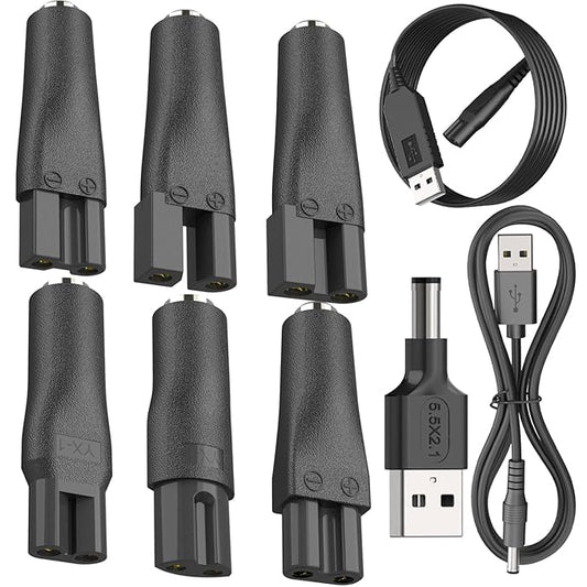 9 PCS 5V Replacement Charger USB Power Cord Adapter Compatible with Various Types of Hair Clippers, Beard Trimmers, Shavers, Beauty Instruments,Electric Hairdressers, Desk Lamps,HQ8505 Charging Cable