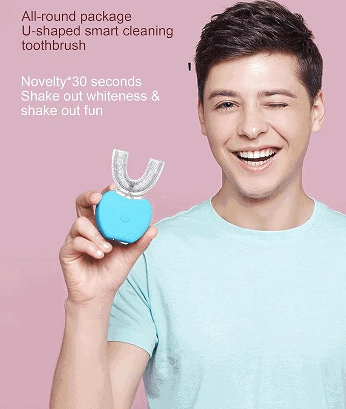 VIDECOR U Shaped Electric Toothbrush, Silicone Brush Head Toothbrush for Teeth Whitening Cleaning, Oral Care Toothbrush for Adult,D
