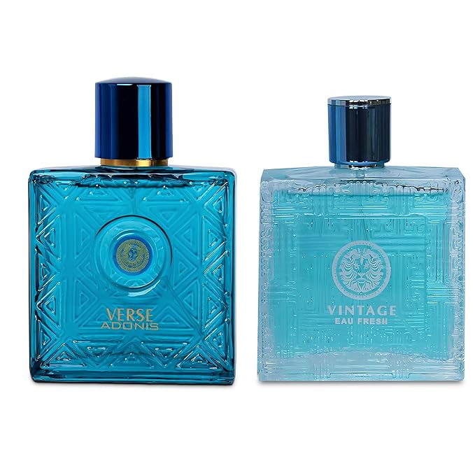 Verse Adonis&Vintage Man Combo Men Cologne 3.4 Fl. Oz Men's Perfume Refreshing Combination of Woody Floral & Fruity Scents Eau De Parfum for Men Lasts All Day Best Gift for Any Occasion